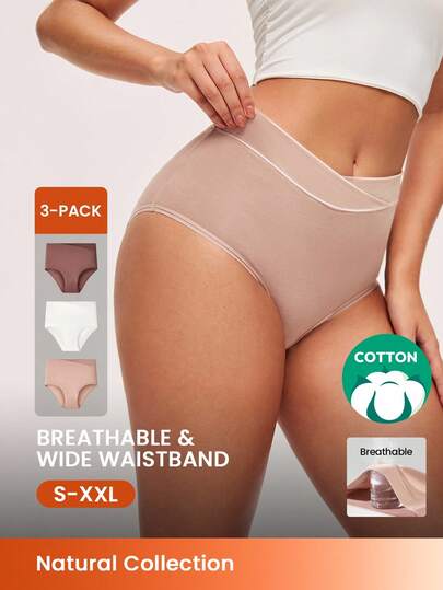 Panti Luvlette algodón colores talle alto colores cafe, blanco L